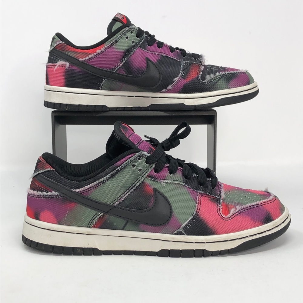 Nike Mens Dunk Low Graffiti Pink Black DM0108-002 Premium Sneakers - Size 8